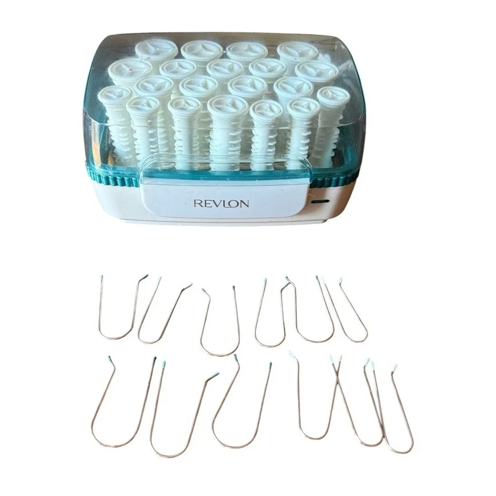 Revlon RV251 UltraCurl Hot Rollers 20 Hair Curlers Clips Vintage